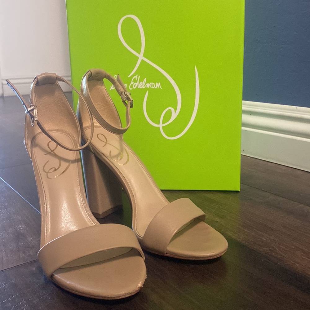Nude heel 3” sandals Sam Edelman Yaro classic nude